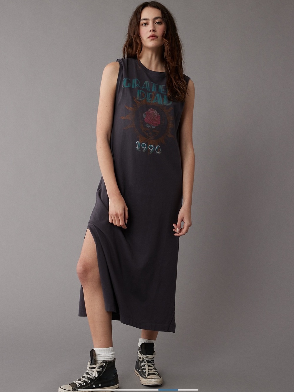 AE Grateful Dead Graphic T Shirt Midi Dress